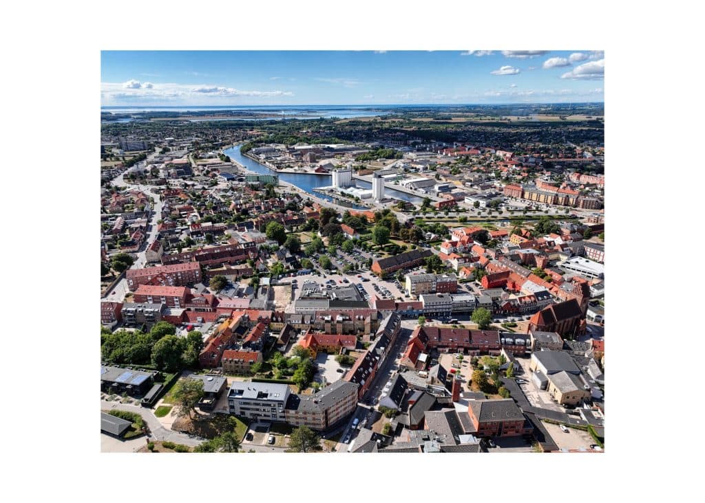 Næstved Plakat Unikt luftfoto fra CityPoster.dk