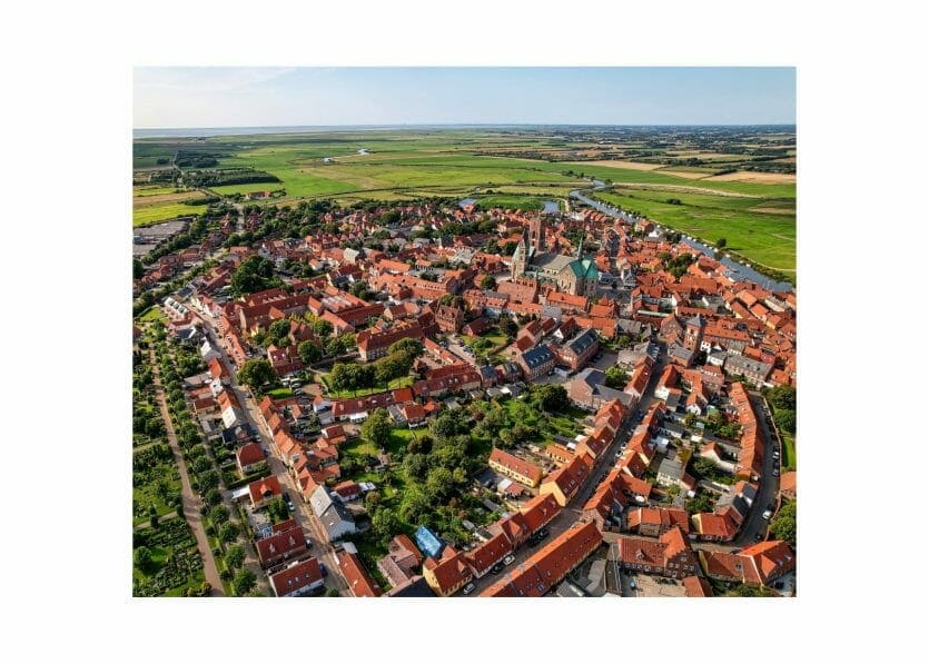Ribe – Plakat – Unikt luftfoto fra CityPoster.dk